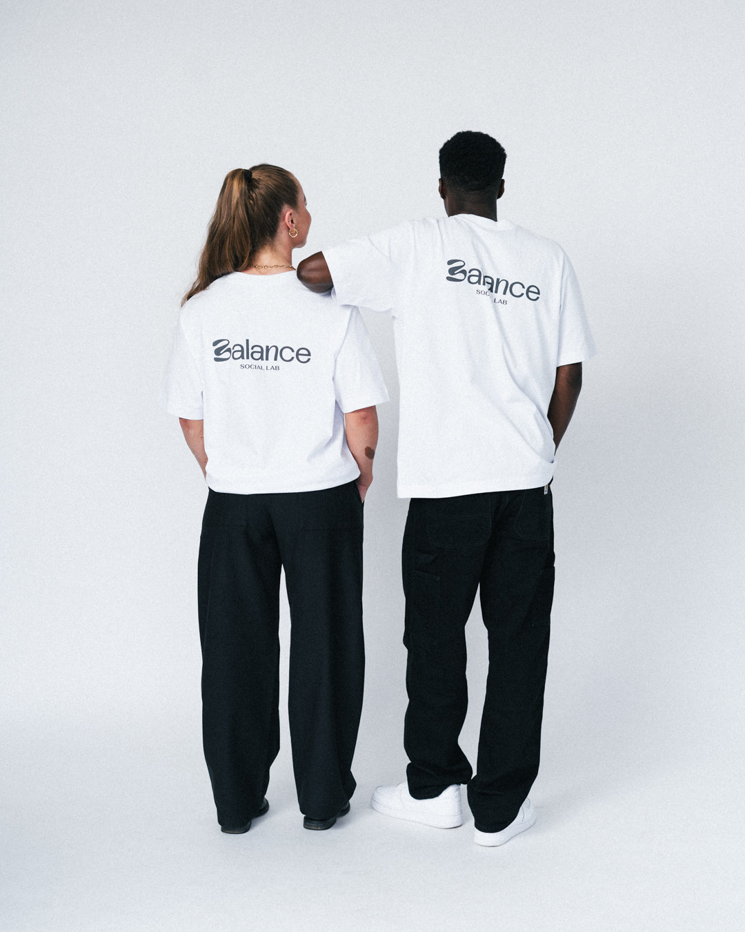 oversized heavy tee - white/dark grey